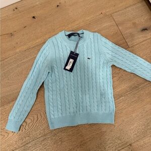 Vineyard vines size 6 cable crew blue sweater